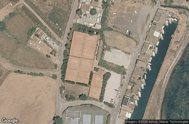 Satellite view of Tennis Padel Club Marseillan