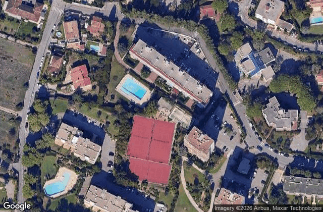 Satellite view of Tennis Padel Club la Roseraie Antibes Juan-les-Pins