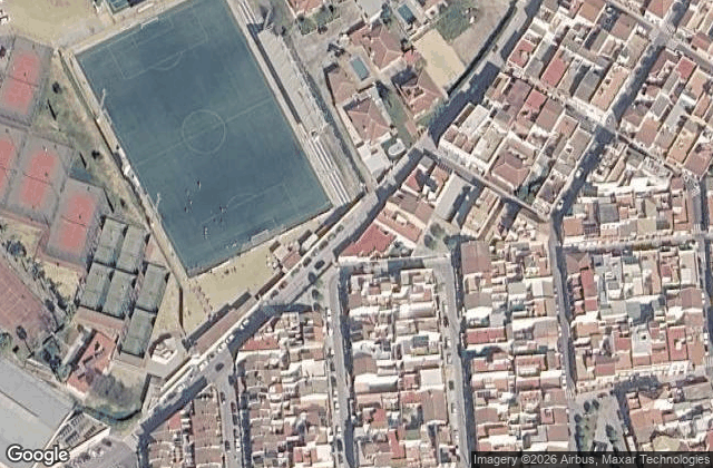 Satellite view of Club-Escuela de padel Lucus Solis de Sanlucar la Mayor