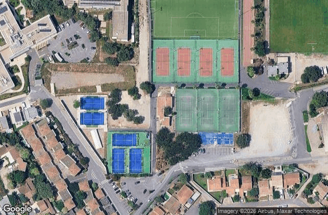 Satellite view of Tennis Padel Baillargues